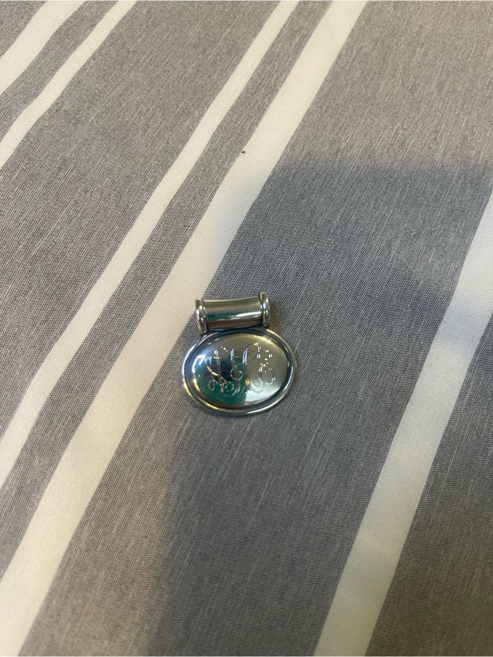 James Avery Silver Oval Monogram necklace charm. Retired